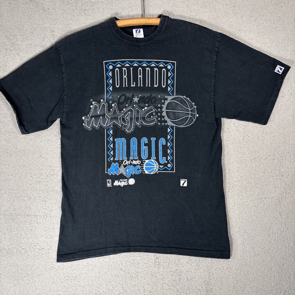 Vintage Single Stitch Logo 7 Men's‎ Size L Orlando Magic T Shirt Made in USA NBA